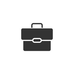 Briefcase icon in flat style. Businessman bag vector illustration on white isolated background. Portfolio business concept.