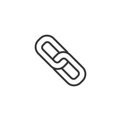 Chain icon in flat style. Network hyperlink vector illustration on white isolated background. Attach business concept.