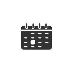 Calendar icon in flat style. Agenda vector illustration on white isolated background. Schedule planner business concept.