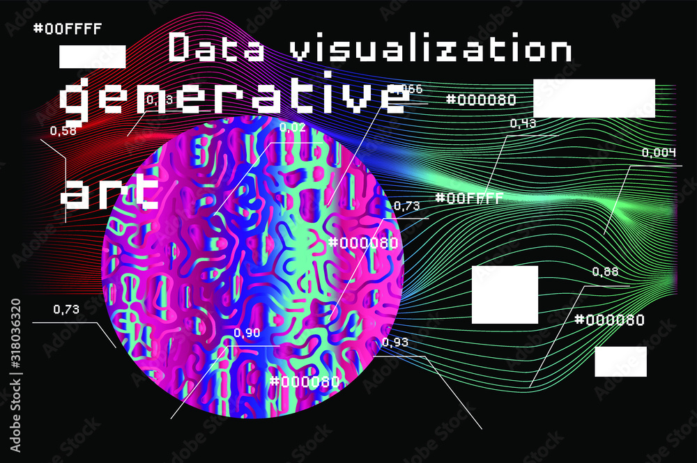 Leinwandbilder Abstract Visualization of data and information in graph form. Conceptual 3D illustration of futuristic technology, complex systems and calculations.