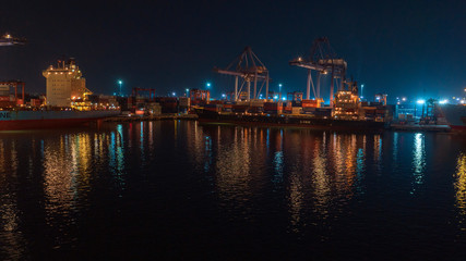 Fototapeta na wymiar Thailand port at night - from cruise ship