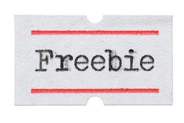 Freebie word on price tag sticker isolated on white