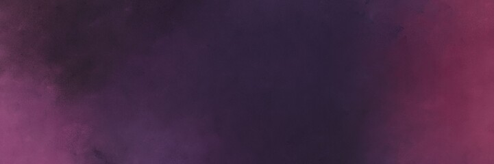 horizontal very dark violet, dark moderate pink and old mauve colored vintage abstract painted background with space for text or image. can be used as header or banner