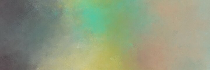 horizontal dark sea green, dim gray and tan colored vintage abstract painted background with space for text or image. can be used as header or banner