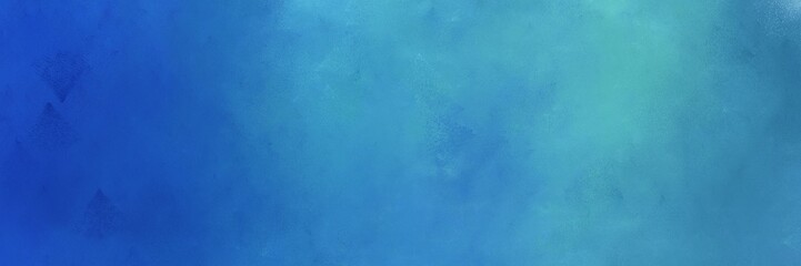 Fototapeta na wymiar horizontal colorful grungy painting background graphic with steel blue, strong blue and medium turquoise colors and space for text or image. can be used as header or banner
