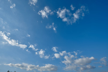 Scattered clouds on a blue sky