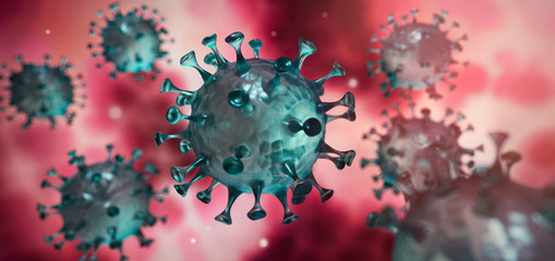 Corona Virus im Inneren des Körpers - Wuhan Virus - obrazy, fototapety, plakaty