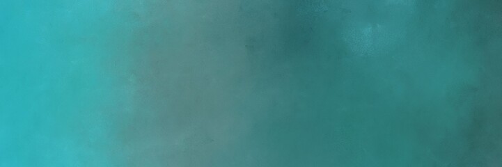 horizontal colorful distressed painting background texture with teal blue, light sea green and blue chill colors and space for text or image. can be used as header or banner