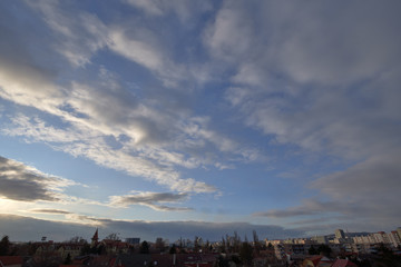 Blue sky with sunset