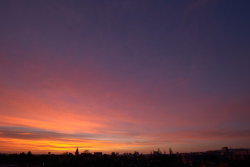 City panorama during dusk