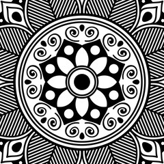 Abstract Vector Mandala for coloring page