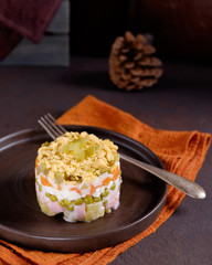 Russian salad Olivier . New Year.