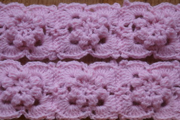 Background with manual crochet pattern