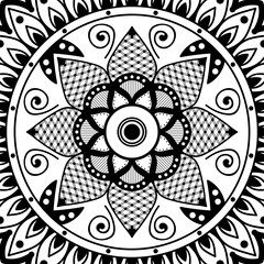 Abstract Vector Mandala for coloring page