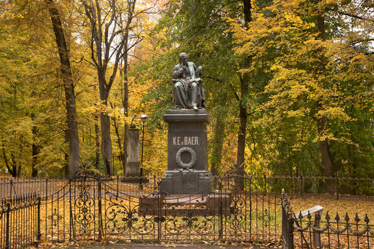 Monument to Karl Ernst von Baer at Toome hill (Toomemagi) in Tartu. Estonia