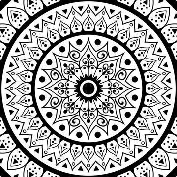 Abstract Vector Mandala for coloring page