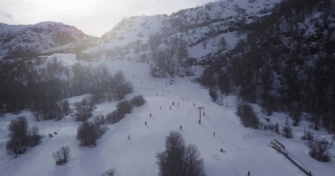 Aerial of ski resort in Chillan