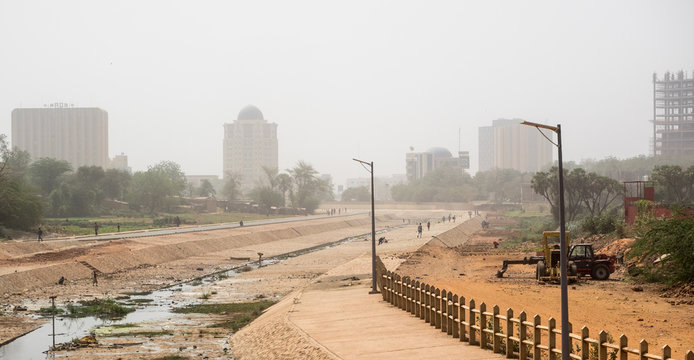 Polluted and Hazy Niamey Skyline