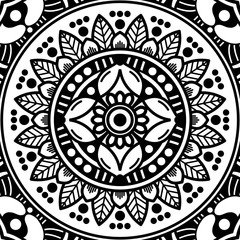 Mandala decorative ornament. Can be used for greeting card, phone case print, etc. Hand drawn background, vector isolated on white. EPS 10 