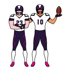 team of players american football , sportsmen with uniform
