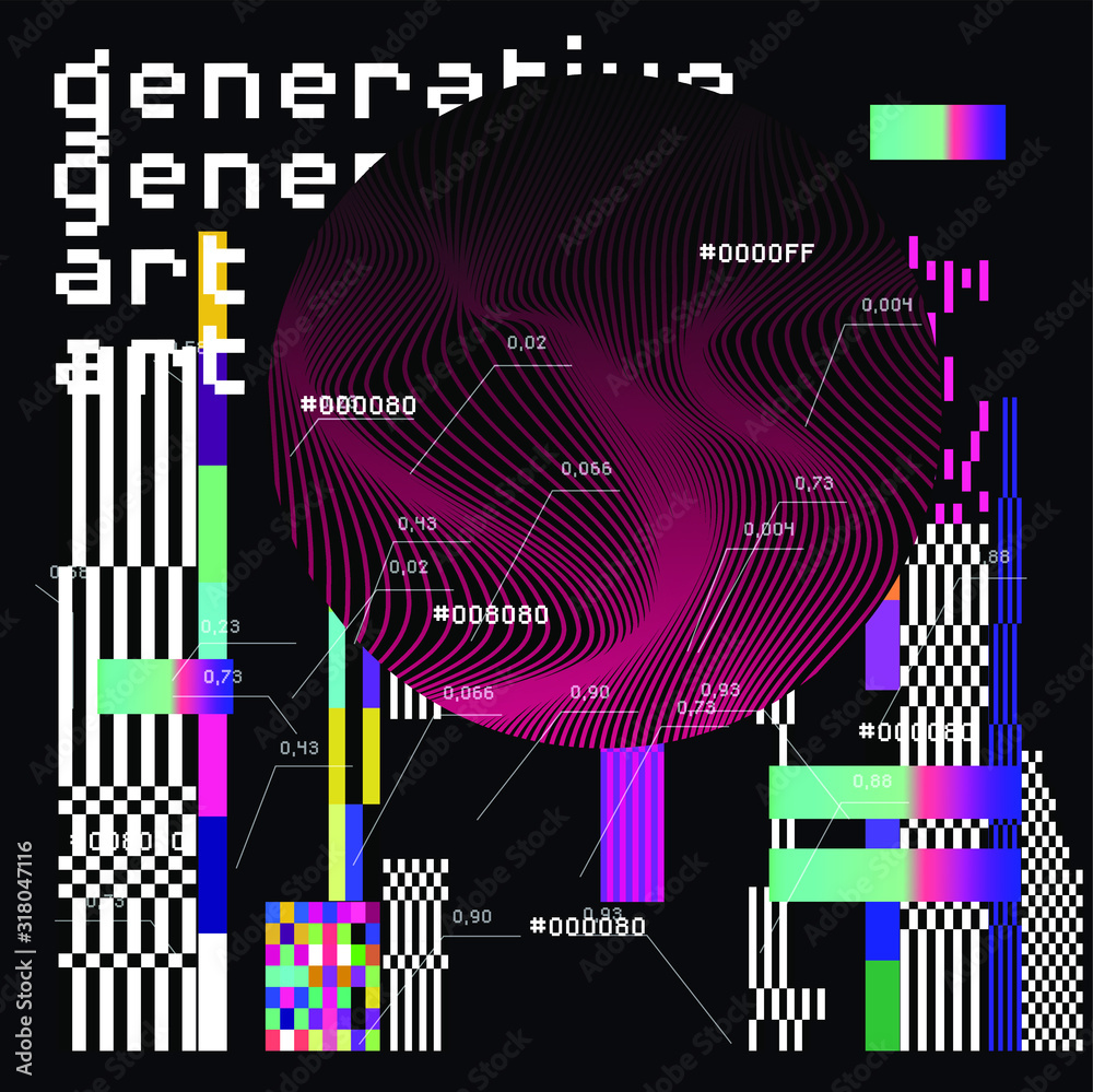 Poster Abstract Visualization of data and information in graph form. Conceptual 3D illustration of futuristic technology, complex systems and calculations.