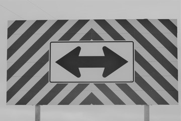 Black and White Road Sign