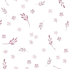 Behang Leuke naadloze bloem aquarel achtergrond. Bloemmotief op een witte achtergrond. Textielprint voor bedlinnen, jas, pakketontwerp, stof en modeconcepten. © Tatiana 