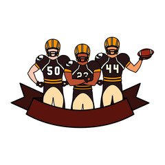 team of players american football , sportsmen with uniform
