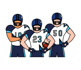 team of players american football , sportsmen with uniform