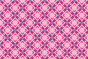 Seamless geometric pattern. geometric design with crossed lines. Modern stylish texture. Repeating abstract background with magenta, pink and purple figures. Tile, cloth, fabric, tissue, textile