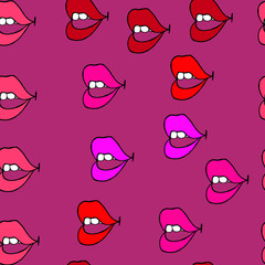 Vector image.Close-up abstract female lips.Design for greeting card, wrapping paper, backgrounds, clothes print.