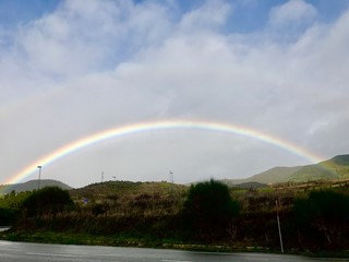 Fototapeta na wymiar rainbow over field