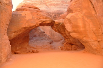 Sand Dune Arch, one of the famous landmark near Arches National Park, Moab, Utah, U.S.A