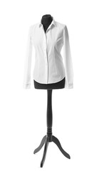 Mannequin with shirt on white background