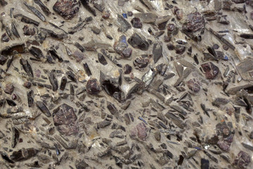 Beautiful textured surface of natural stone at the mineral exhibition