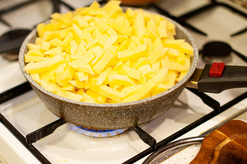 potatoes fried in a skillet