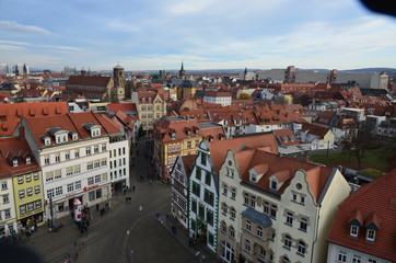 Naklejka na ściany i meble Panoramic aerial view of Erfurt