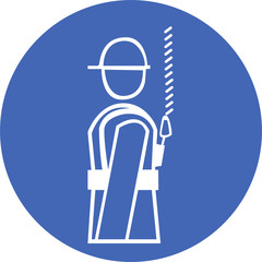 work in safety harness safety sign, vector illustration