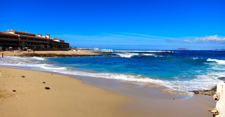 waves on the beach at Canary Islands