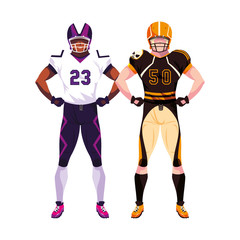men players american football on white background