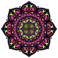 Decorative ethnic color ornament isolated on white. Good decoration for the holidays. Perfect for printing, greeting card.