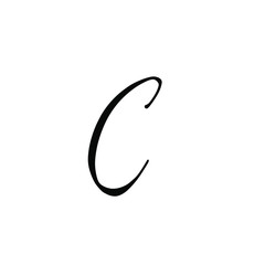 C letter brushstyle handwritten vector isolated