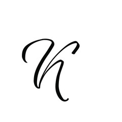 K letter brushstyle handwritten vector isolated