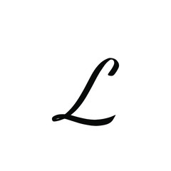 L letter brushstyle handwritten vector isolated