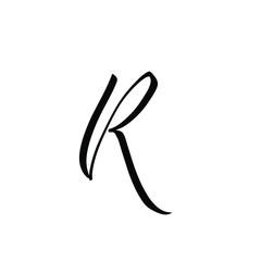 R letter brushstyle handwritten vector isolated