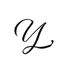 Y letter brushstyle handwritten vector isolated