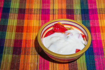 yoghurt with fruit natural breakfast