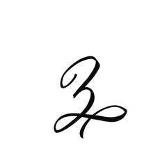 Z letter brushstyle handwritten vector isolated