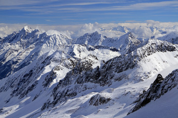 Fototapeta na wymiar Kalkkogel Mountain Range in Stubai Alps, North Tyrol, Austria