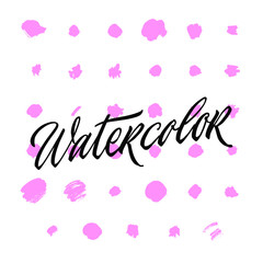 Abstract watercolor spots pink on white background. Vector illustration isolated. 